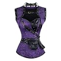 Charmian Women's Steampunk Spiral Steel Boned Vintage Corset Tops Bustier