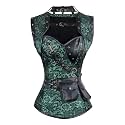 Charmian Women's Steampunk Spiral Steel Boned Vintage Corset Tops Bustier