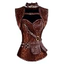 Charmian Women's Steampunk Spiral Steel Boned Vintage Corset Tops Bustier