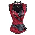 Charmian Women's Steampunk Spiral Steel Boned Vintage Corset Tops Bustier