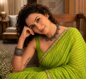 charmie designer Striped Leheria Georgette Saree
