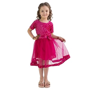 Charming Girls Kids Velvet Net Frock