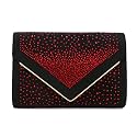 CHARMING TAILOR Envelope Purse Formal Faux Suede Clutch Rhinestone Evening Bag for Women Party Handbag