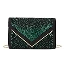 CHARMING TAILOR Envelope Purse Formal Faux Suede Clutch Rhinestone Evening Bag for Women Party Handbag