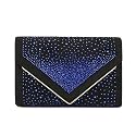 CHARMING TAILOR Envelope Purse Formal Faux Suede Clutch Rhinestone Evening Bag for Women Party Handbag