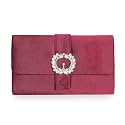 CHARMING TAILOR Evening Bag Diamantes Embellished Satin Clutch Purse for Woman Classy Party Handbag with Beaded Brooch