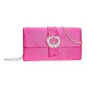 CHARMING TAILOR Evening Bag Diamantes Embellished Satin Clutch Purse for Woman Classy Party Handbag with Beaded Brooch