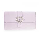 CHARMING TAILOR Evening Bag Diamantes Embellished Satin Clutch Purse for Woman Classy Party Handbag with Beaded Brooch