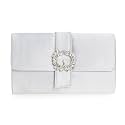 CHARMING TAILOR Evening Bag Diamantes Embellished Satin Clutch Purse for Woman Classy Party Handbag with Beaded Brooch