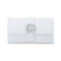 CHARMING TAILOR Evening Bag Diamantes Embellished Satin Clutch Purse for Woman Classy Party Handbag with Beaded Brooch