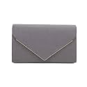CHARMING TAILOR Faux Suede Clutch Bag Elegant Metal Binding Evening Purse for Wedding/Prom/Black-Tie Events
