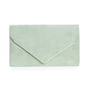 CHARMING TAILOR Faux Suede Clutch Bag Elegant Metal Binding Evening Purse for Wedding/Prom/Black-Tie Events