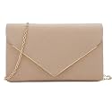 CHARMING TAILOR Faux Suede Clutch Bag Elegant Metal Binding Evening Purse for Wedding/Prom/Black-Tie Events