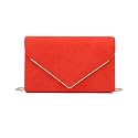 CHARMING TAILOR Faux Suede Clutch Bag Elegant Metal Binding Evening Purse for Wedding/Prom/Black-Tie Events