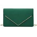 CHARMING TAILOR Faux Suede Clutch Bag Elegant Metal Binding Evening Purse for Wedding/Prom/Black-Tie Events