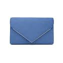 CHARMING TAILOR Faux Suede Clutch Bag Elegant Metal Binding Evening Purse for Wedding/Prom/Black-Tie Events