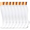 CHARMKING Compression Socks for Women &amp; Men Circulation (8 Pairs) 15-20 mmHg Best Calf Socks Support for Athletic Cycling