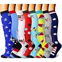 CHARMKING Compression Socks for Women &amp; Men Circulation (8 Pairs) 15-20 mmHg Best Calf Socks Support for Athletic Cycling