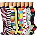 CHARMKING Compression Socks for Women &amp; Men Circulation (8 Pairs) 15-20 mmHg Best Calf Socks Support for Athletic Cycling