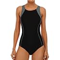 CharmLeaks One Piece Swimsuits Athletic Racerback Bathing Suits Racing Swimwear