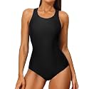 CharmLeaks One Piece Swimsuits Athletic Racerback Bathing Suits Racing Swimwear
