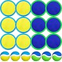 Charniol Kids Toss and Catch Game, Blue Yellow, Blue Green, 12paddle 6ball