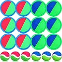 Charniol Kids Toss and Catch Game, Blue Green, Pink Green, 12 Paddle 6 Ball