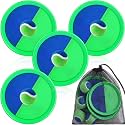 Charniol Kids Toss and Catch Game,Blue Green,4 Paddles 4 Balls