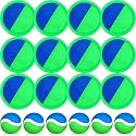 Charniol Kids Toss and Catch Game, Green Blue, 12 Paddles 6 Balls
