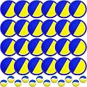 Charniol Kids Toss and Catch Game,Yellow Blue,24 Paddles 12 Balls