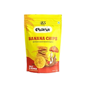 chaskaah banana chips salt amp pepper 100g  kerala banana chips yellow  no msg  salt and pepper  healthy