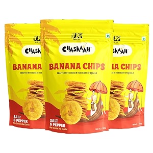 jk chaskaah banana chips salt amp pepper 300gkerala banana chips yellowno msgsalt and pepperhealthy300 grams