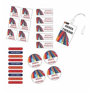 chatterbox labeling solutions - personalised waterproof stickers amp labels - 26 pieces -colorful strokes