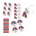 Chatterbox Labeling Solutions - Personalised Waterproof Stickers &amp; Labels - 26 Pieces -Colorful Strokes