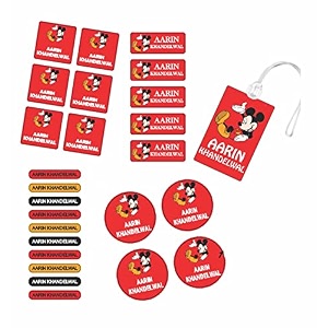 chatterbox personalised waterproof stickers amp labels - 26 pieces - mickey mouse design