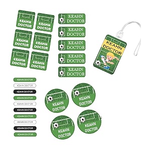 chatterbox personalised waterproof stickers amp labels - 26 pieces - football theme