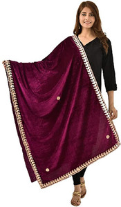 chaukhat velvet embellished floral print embroidered women dupatta