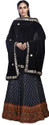 Chaukhat Velvet Embellished, Floral Print, Embroidered Women Dupatta