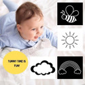 chavanni newborn high contrast black and white flash cards with 32 objects