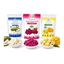 CHAVI Freeze Dried Tropical Fruit Variety Pack, Soursop, Red Dragon Fruit and Mango, 3 Packs (6 oz Total)