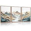 CHDITB 3D Abstract Mountain Wall Art Neutral