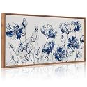 CHDITB 3D Blue White Chinoiserie Floral Wall