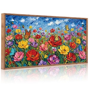 CHDITB 3D Impasto Floral Wall ArtPoppy Wildflower