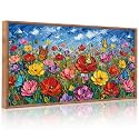CHDITB 3D Impasto Floral Wall ArtPoppy Wildflower