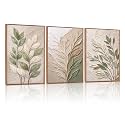 CHDITB 3D Impasto Sage Green Leaf Wall