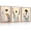 CHDITB 3D Textured Framed Jesus Embrace Woman