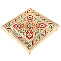 CHEADLE Handcrafted Wooden Pooja Chowki Multicolor 12x12