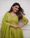 CHECHI Embroidered Kurta Palazzo Dupatta Set