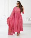CHECHI Embroidered Kurta Palazzo Dupatta Set