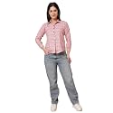 Checked Spread Collar Casual Shirt for Women